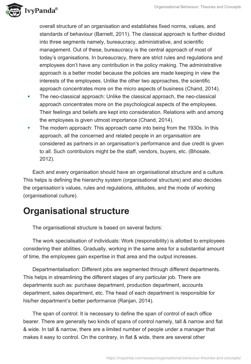 Organisational Behaviour: Theories and Concepts. Page 2