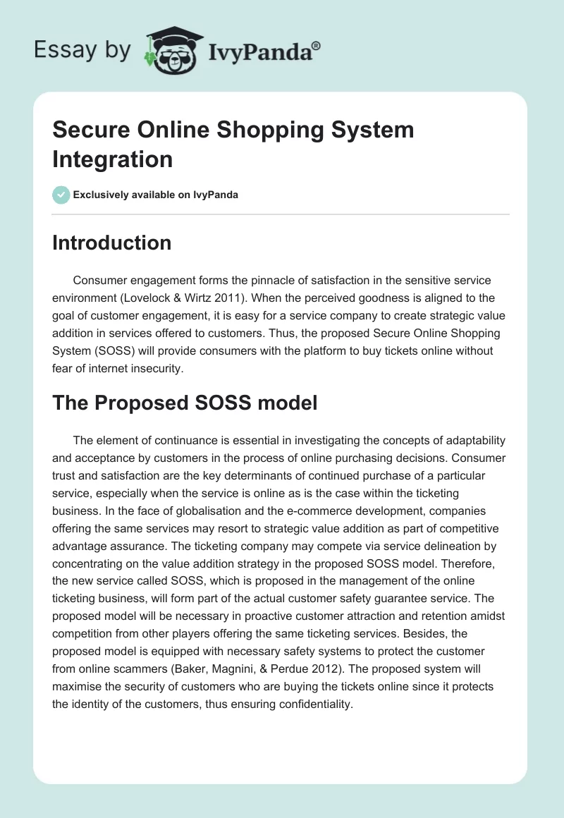 Secure Online Shopping System Integration. Page 1