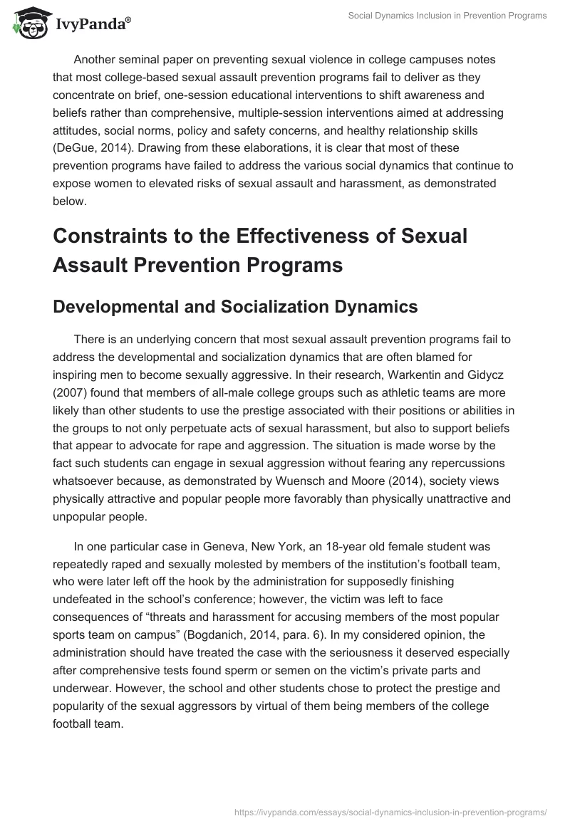 Social Dynamics Inclusion in Prevention Programs. Page 2