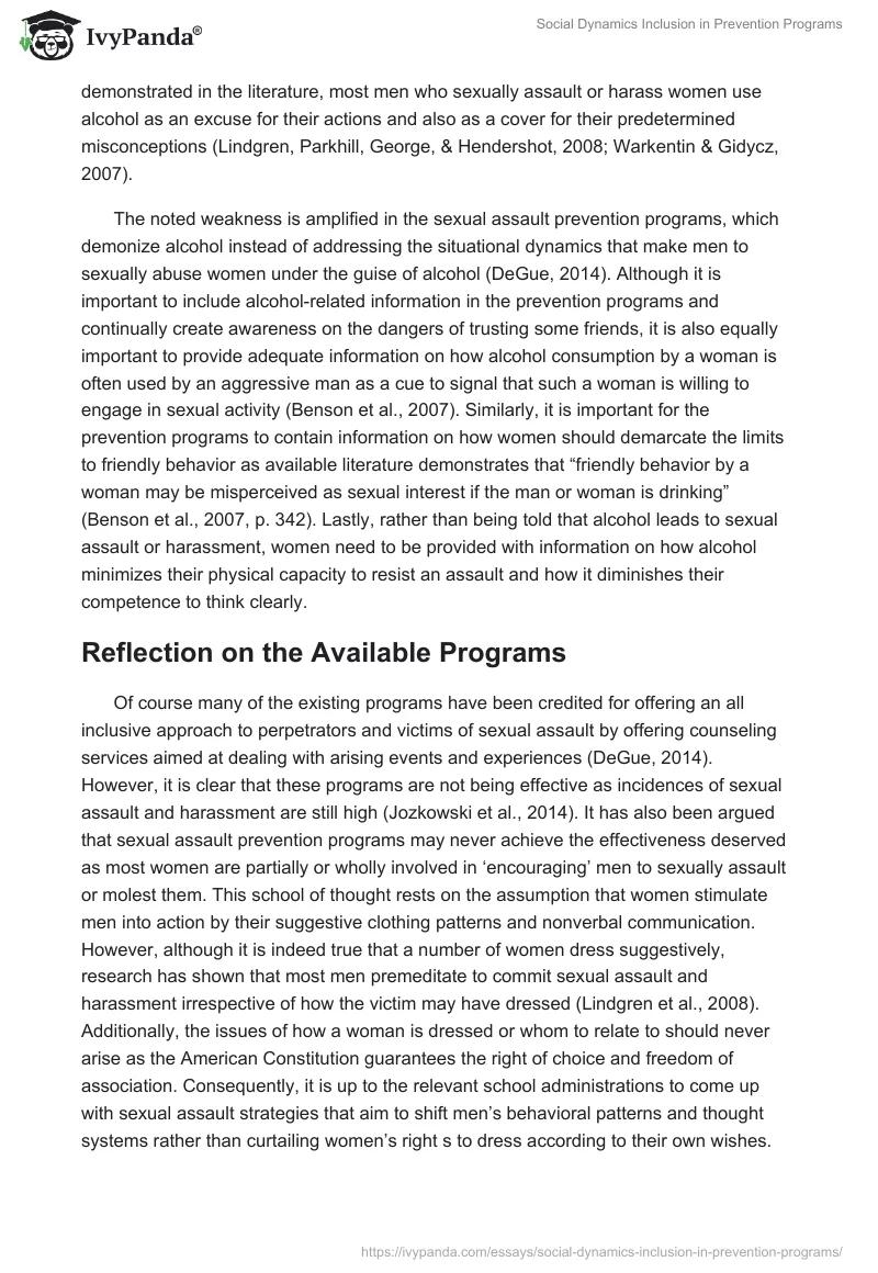 Social Dynamics Inclusion in Prevention Programs. Page 5
