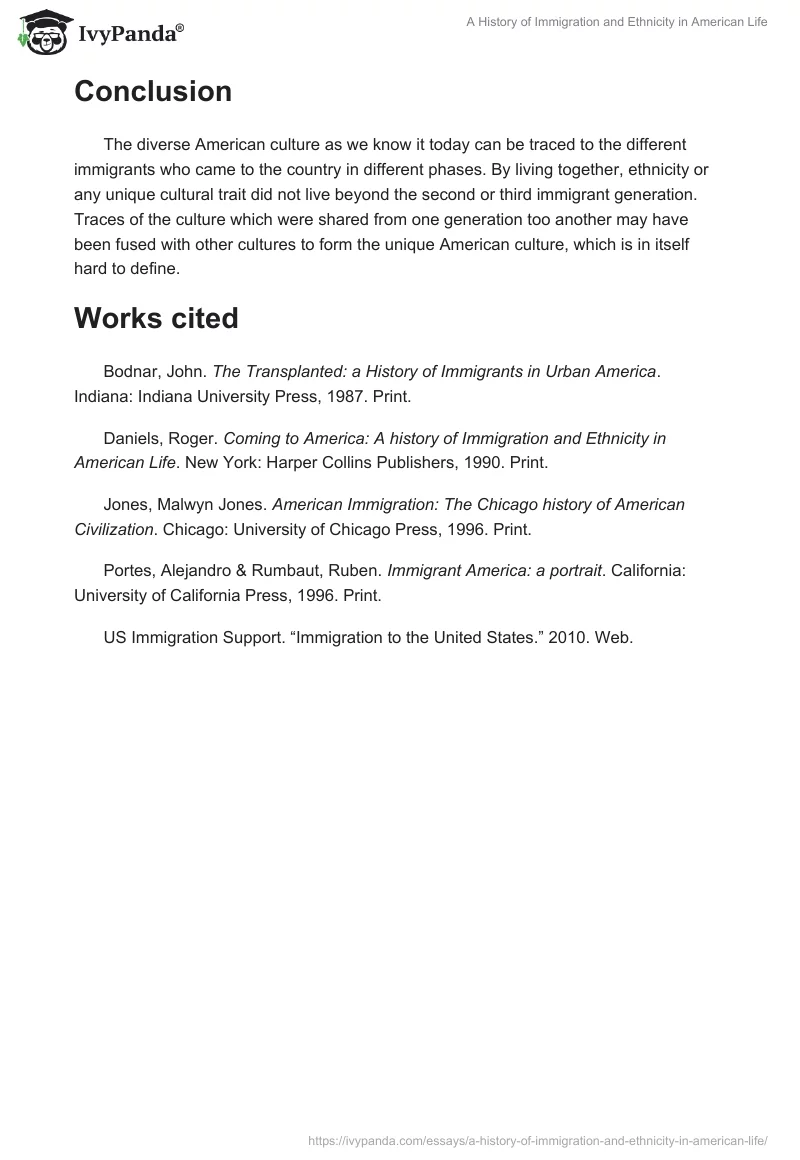 A History of Immigration and Ethnicity in American Life. Page 5