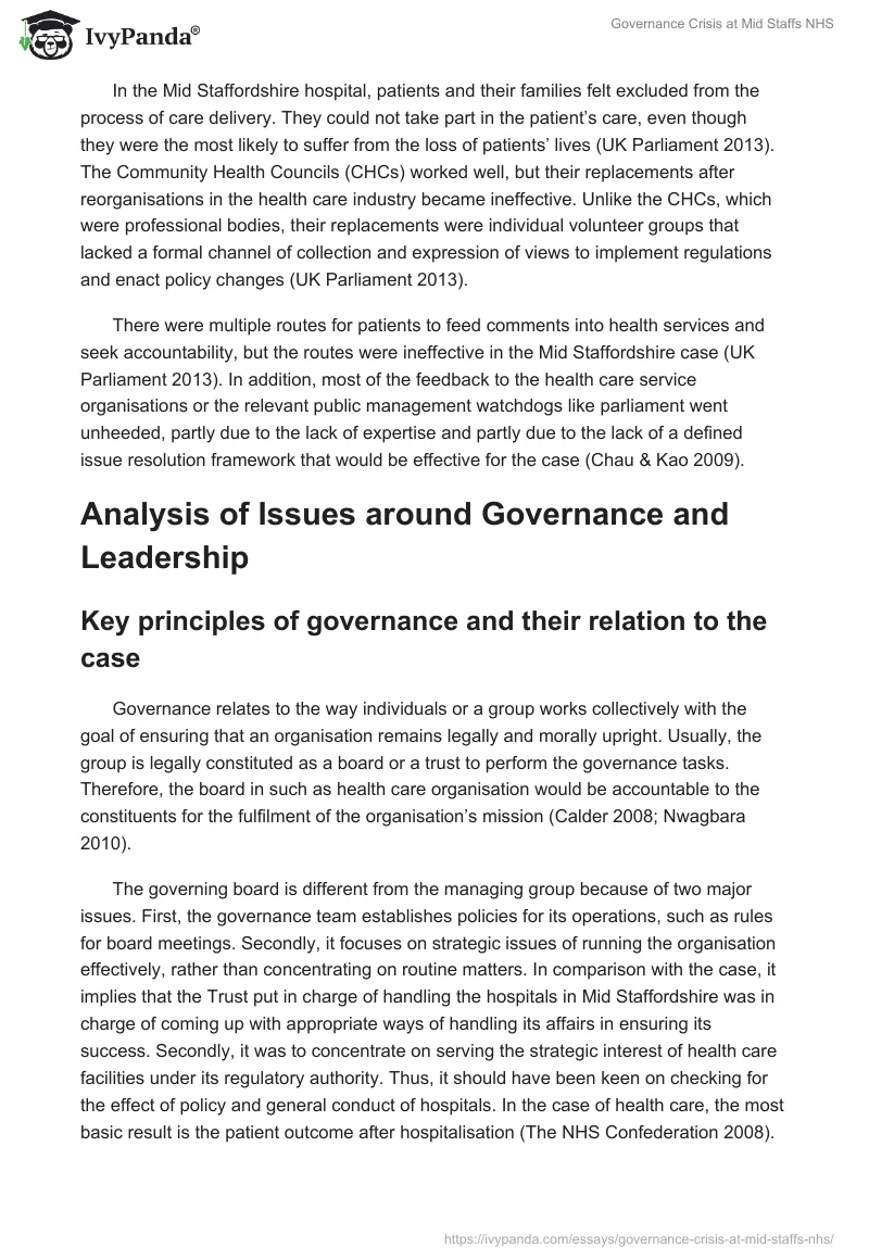 Governance Crisis at Mid Staffs NHS. Page 3