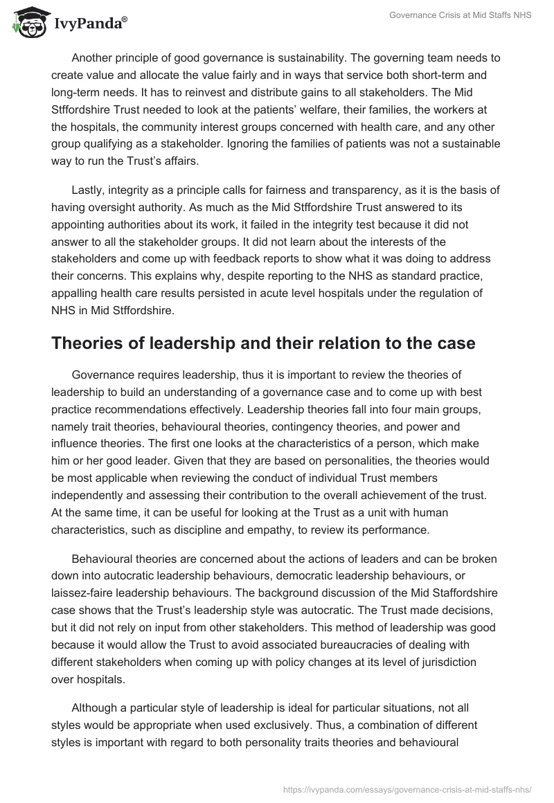 Governance Crisis at Mid Staffs NHS. Page 5