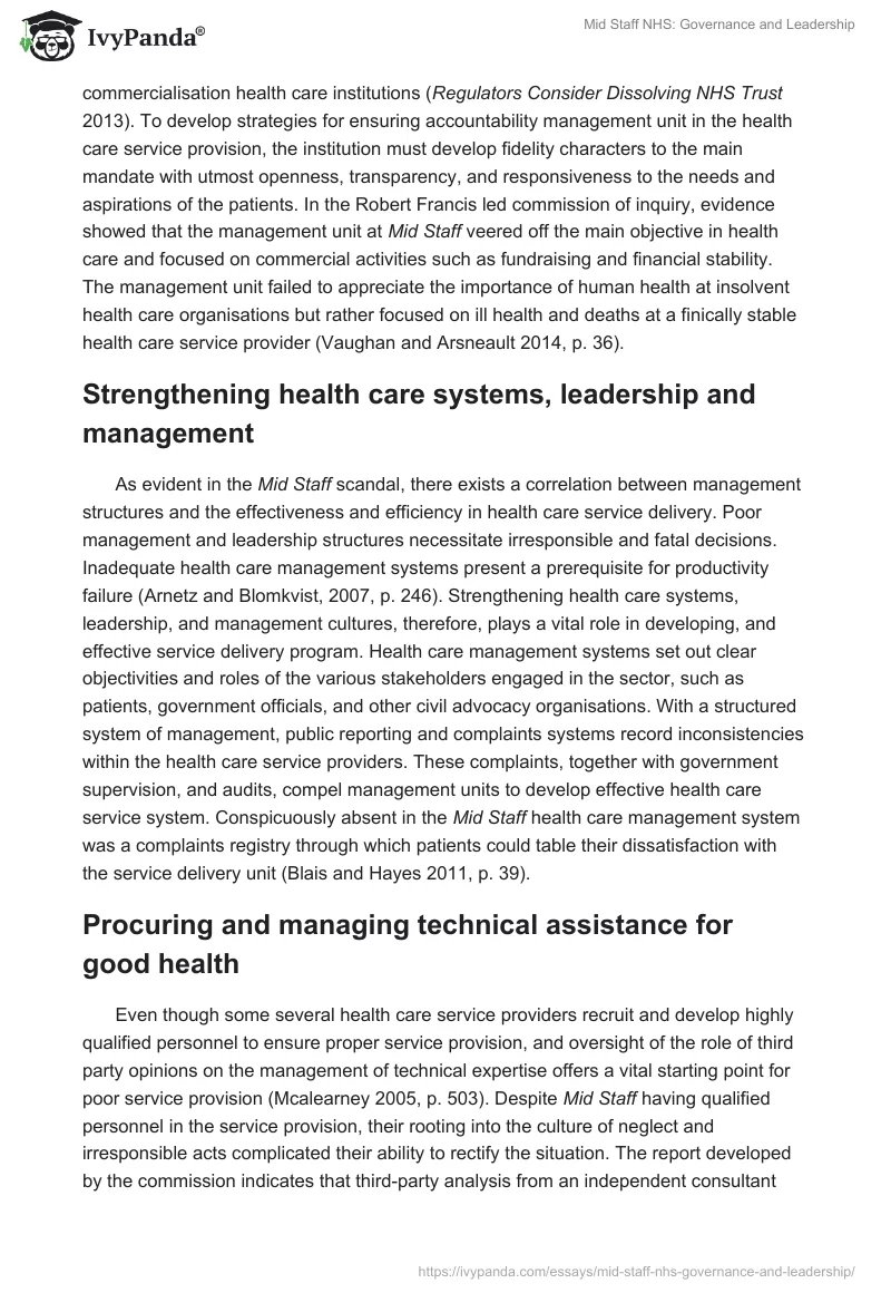 Mid Staff NHS: Governance and Leadership. Page 3