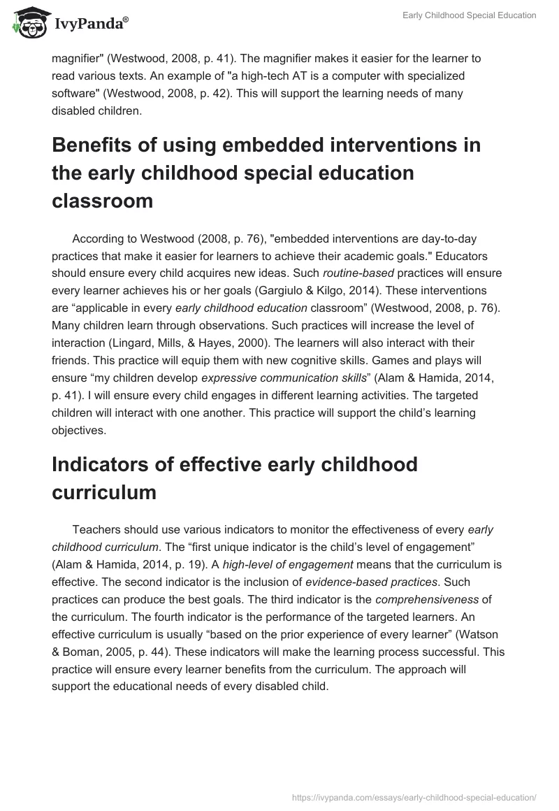 Early Childhood Special Education. Page 2