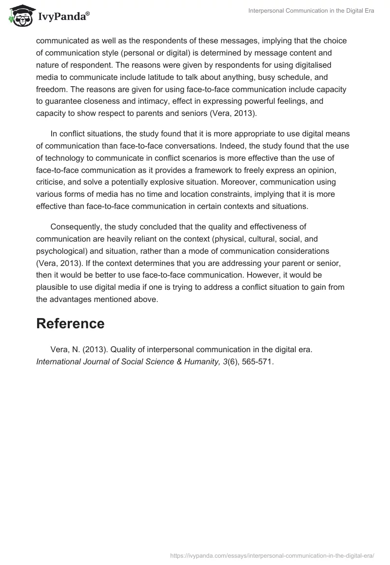 Interpersonal Communication in the Digital Era. Page 2