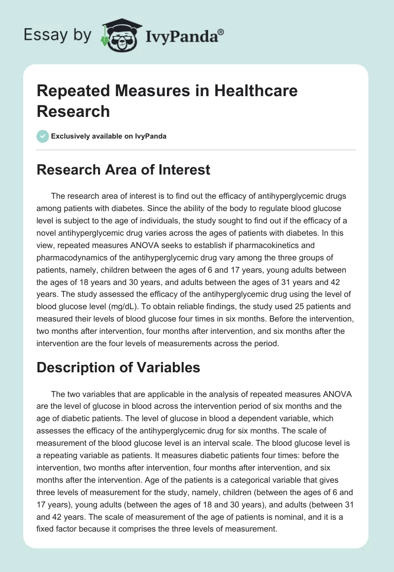 Repeated Measures in Healthcare Research. Page 1