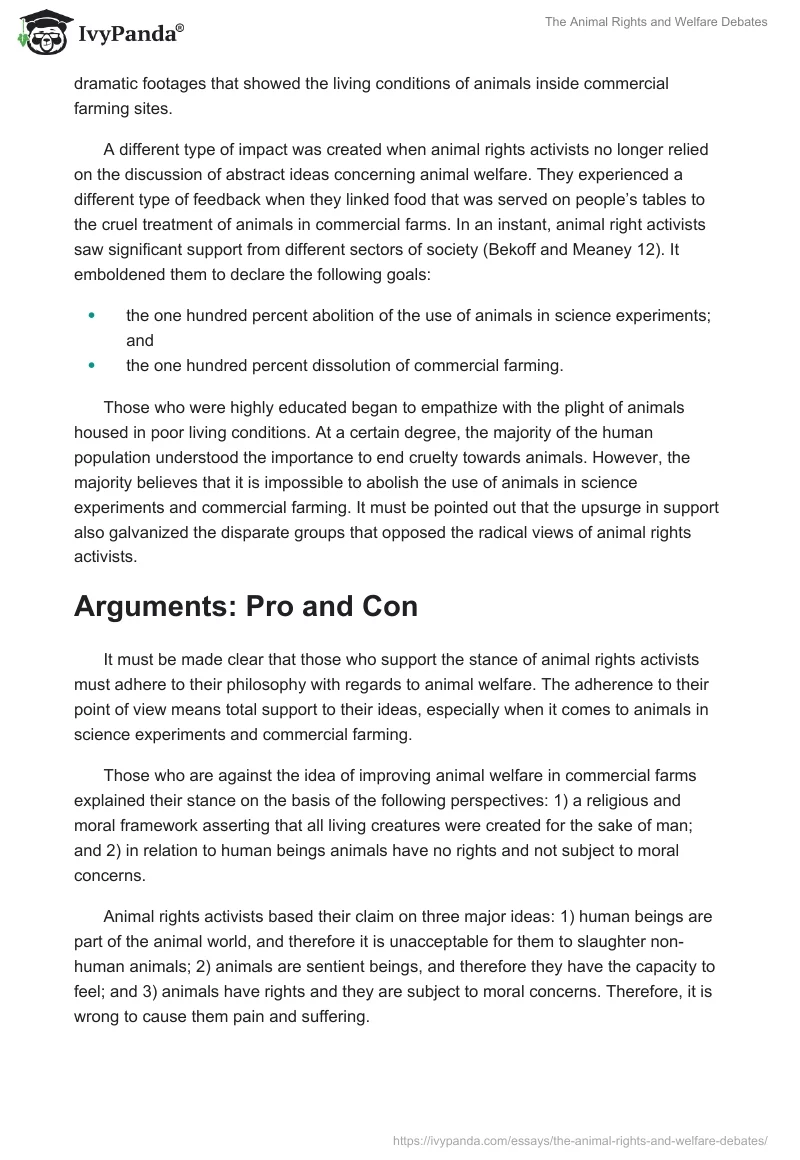 The Animal Rights and Welfare Debates. Page 2