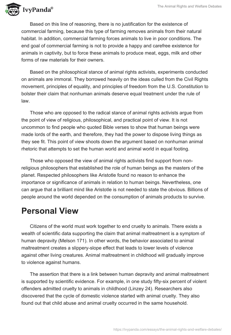 The Animal Rights and Welfare Debates. Page 3