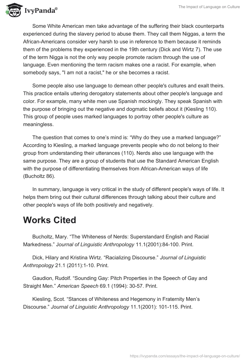 The Impact of Language on Culture. Page 2
