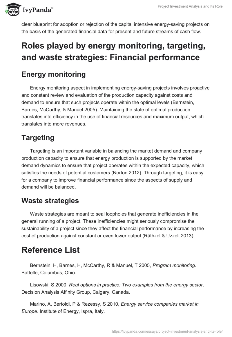 Project Investment Analysis and Its Role. Page 2