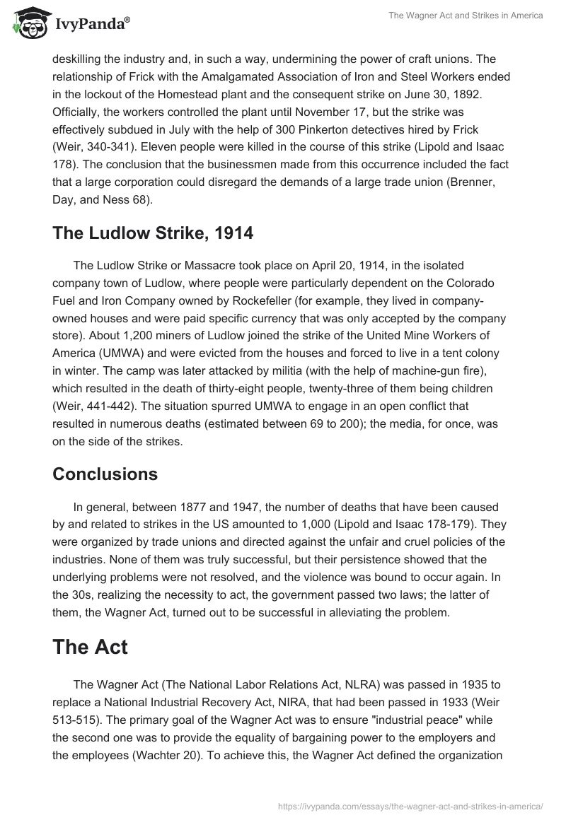The Wagner Act and Strikes in America. Page 2