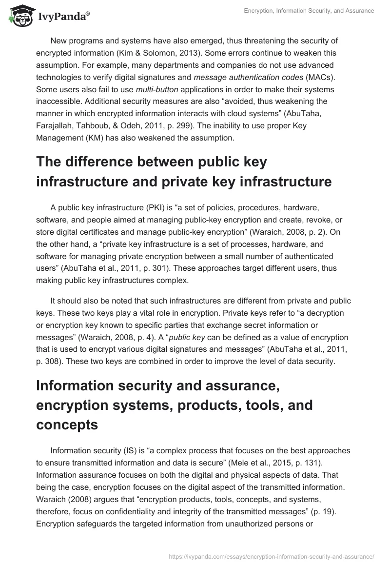 Encryption, Information Security, and Assurance. Page 2