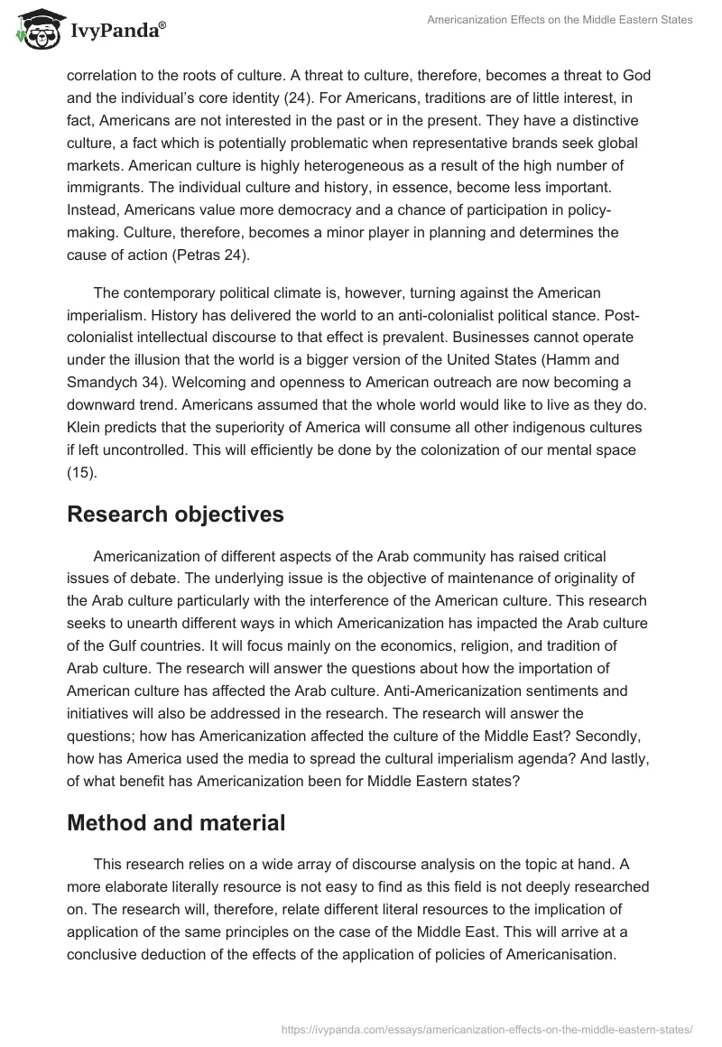 Americanization Effects on the Middle Eastern States. Page 2