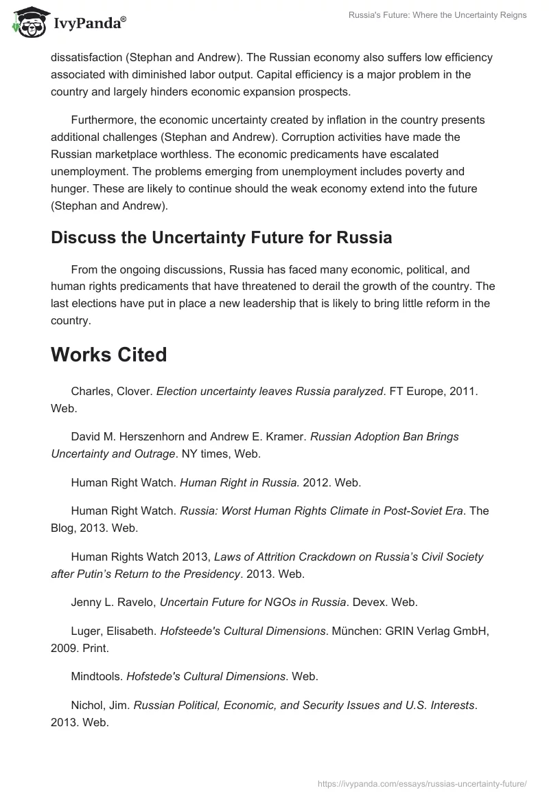 Russia's Future: Where the Uncertainty Reigns. Page 4