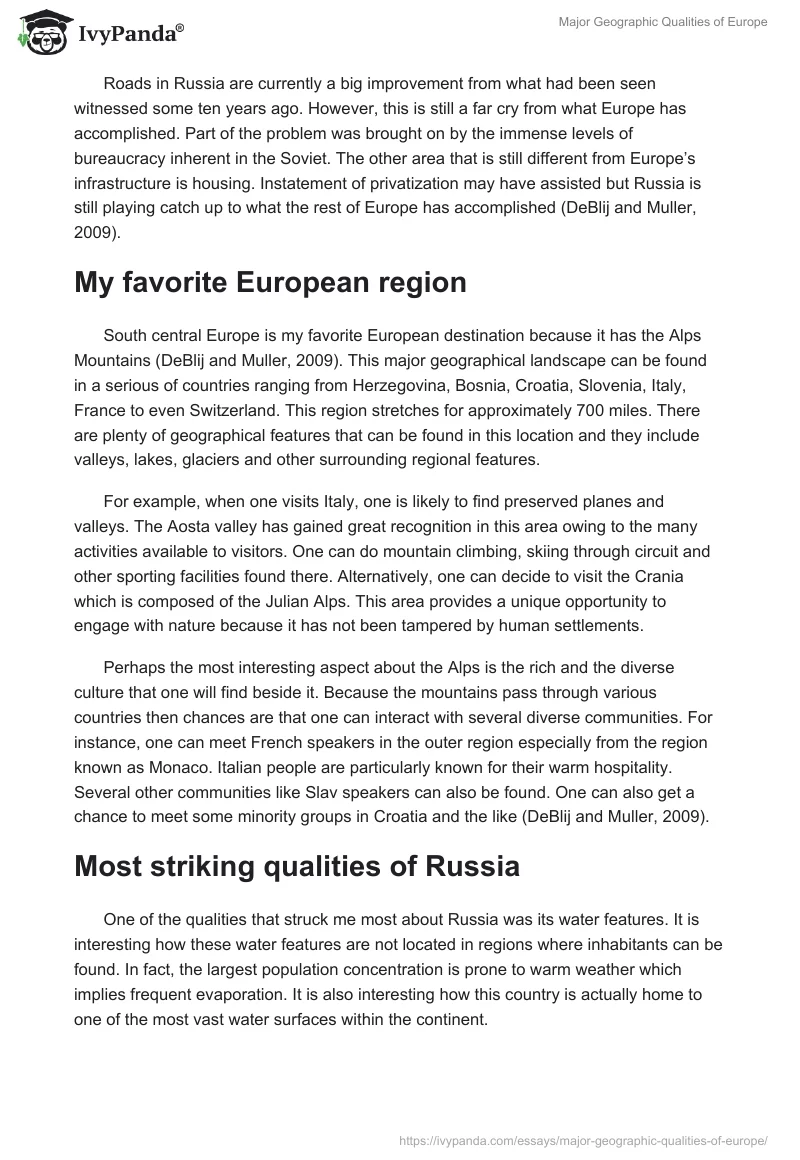 Major Geographic Qualities of Europe. Page 4