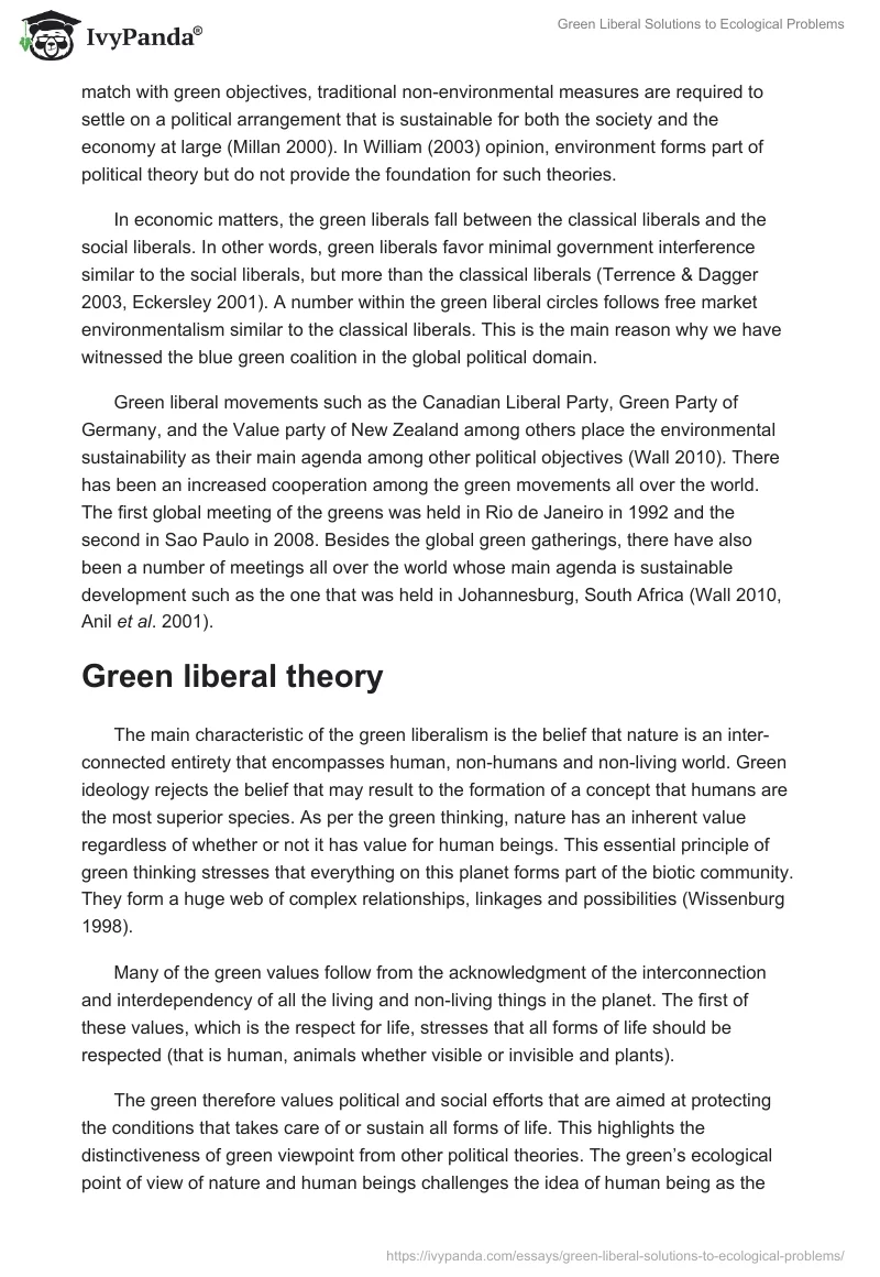 Green Liberal Solutions to Ecological Problems. Page 2