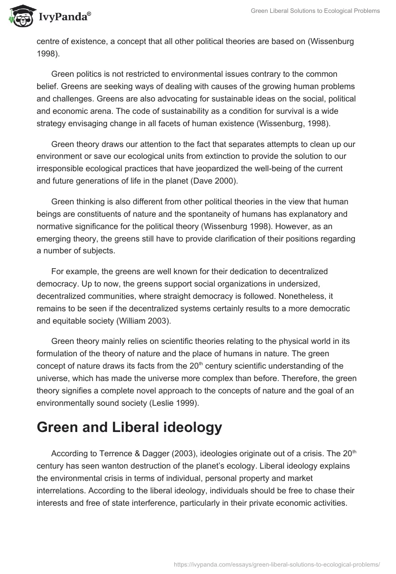 Green Liberal Solutions to Ecological Problems. Page 3