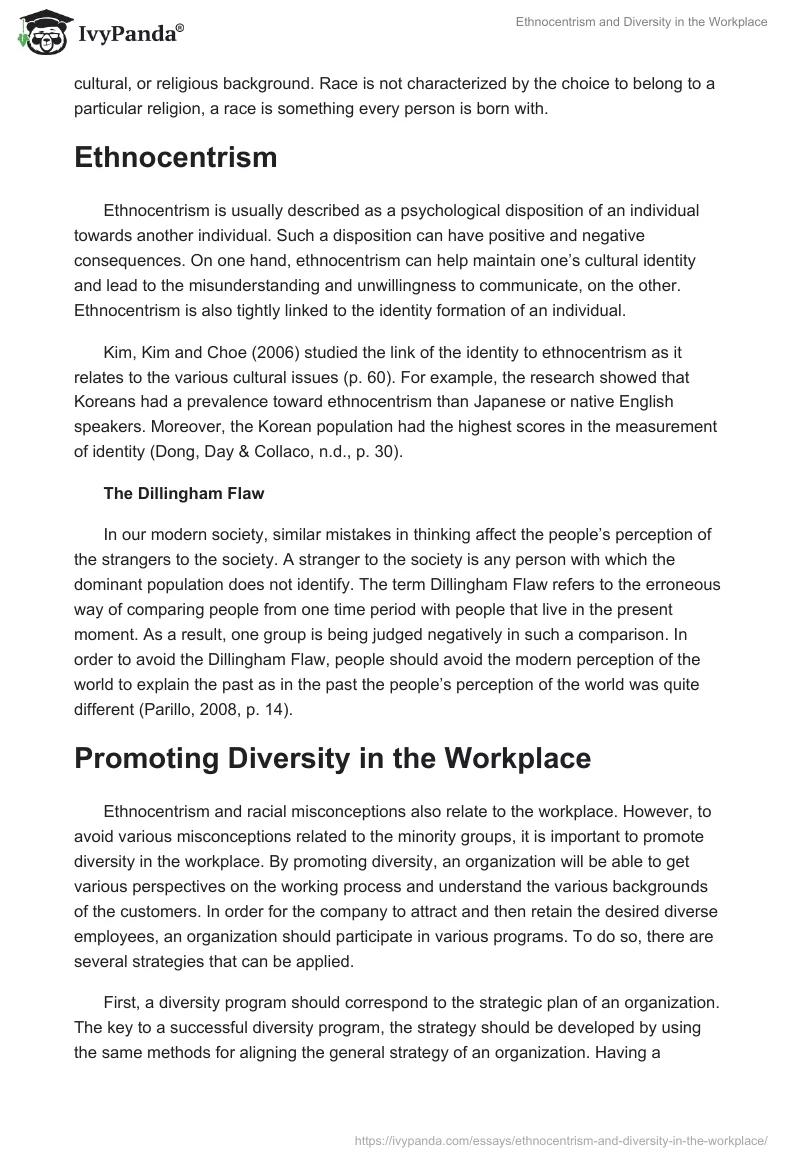 Ethnocentrism and Diversity in the Workplace. Page 2