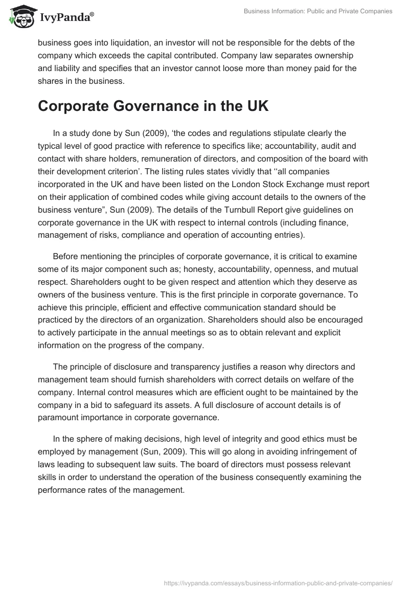 Business Information: Public and Private Companies. Page 2