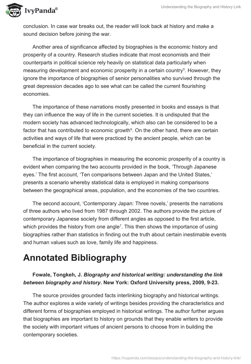 Understanding the Biography and History Link. Page 3