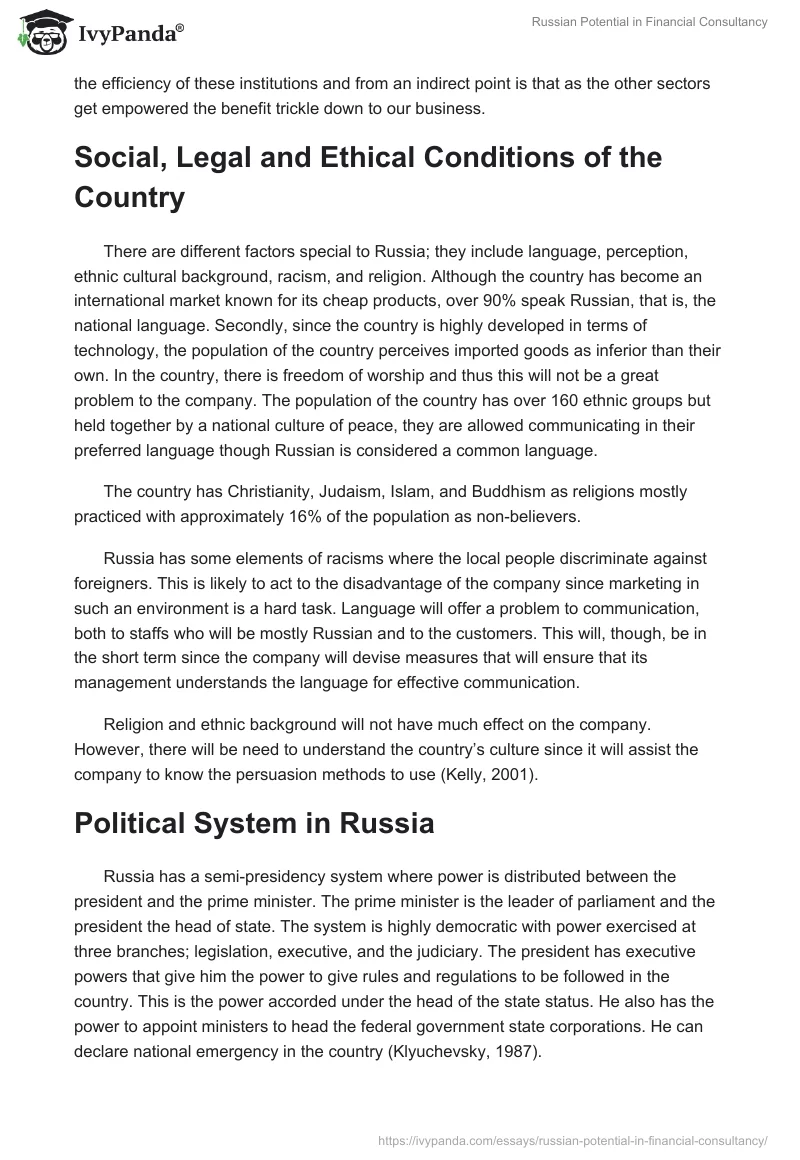 Russian Potential in Financial Consultancy. Page 3