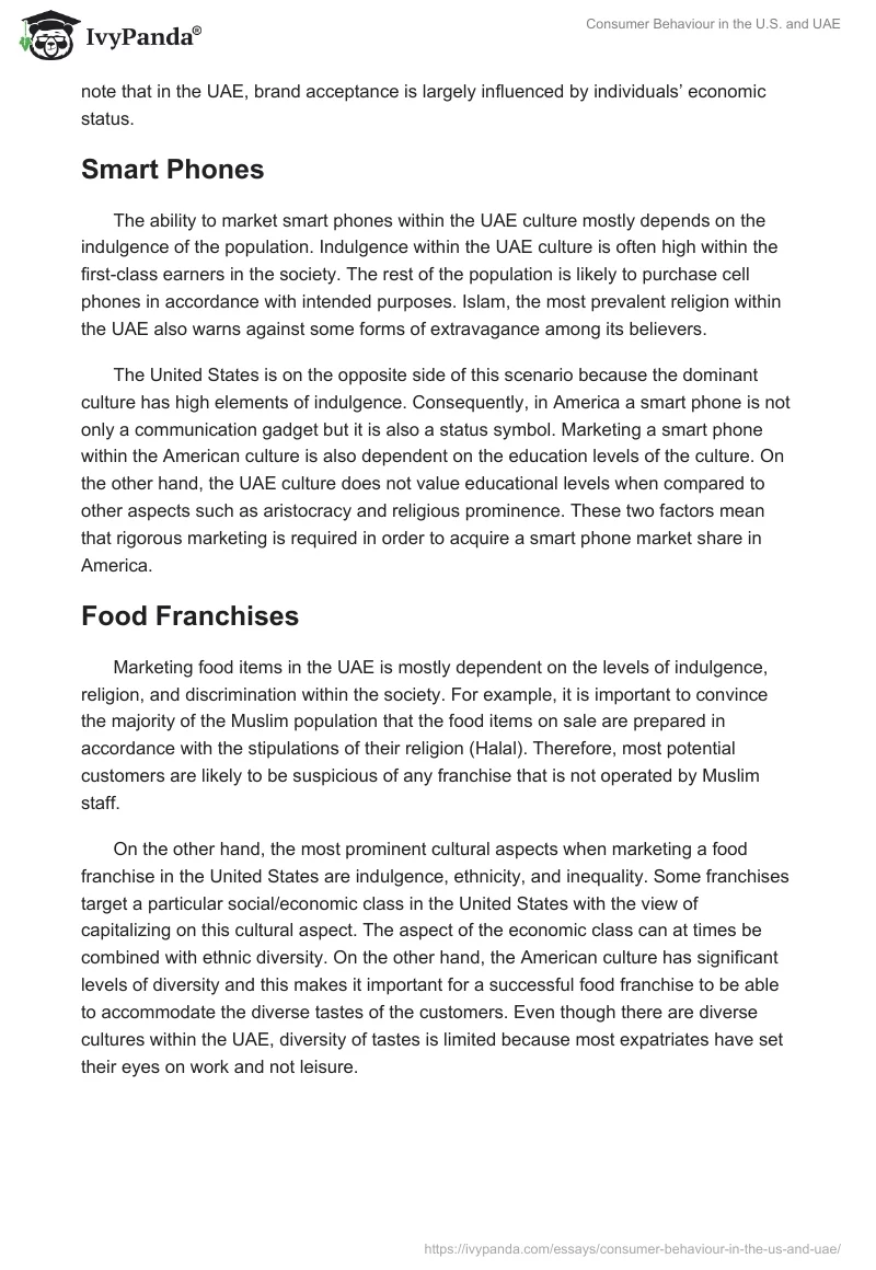Consumer Behaviour in the U.S. and UAE. Page 3