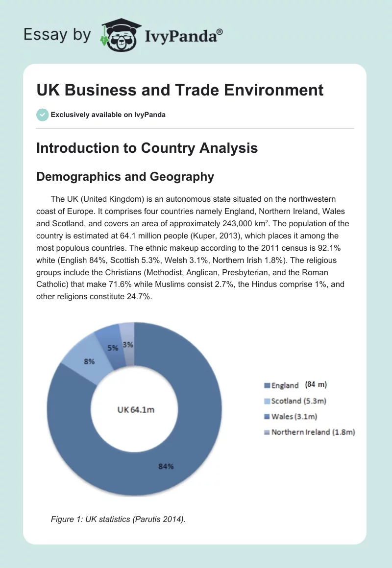 UK Business and Trade Environment. Page 1