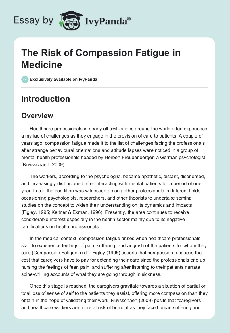 The Risk of Compassion Fatigue in Medicine. Page 1