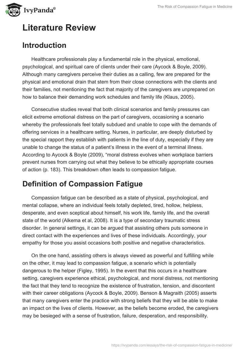 The Risk of Compassion Fatigue in Medicine. Page 5