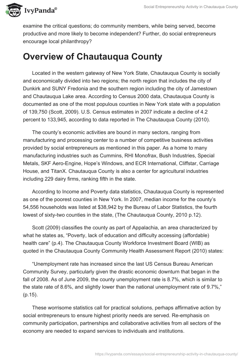 Social Entrepreneurship Activity in Chautauqua County. Page 3