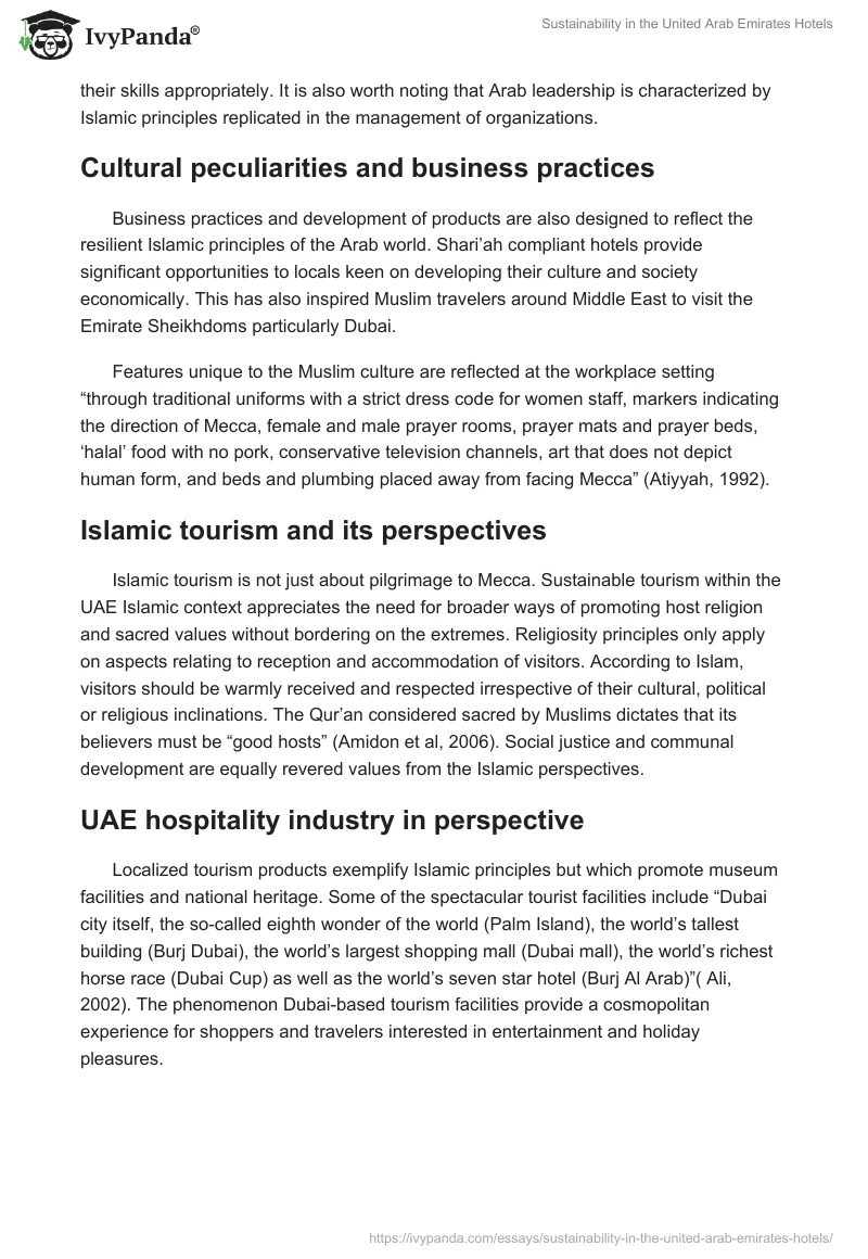 Sustainability in the United Arab Emirates Hotels. Page 2