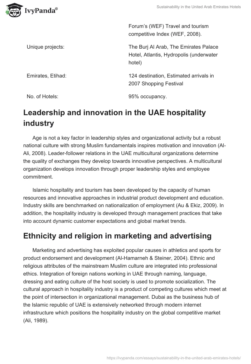 Sustainability in the United Arab Emirates Hotels. Page 4