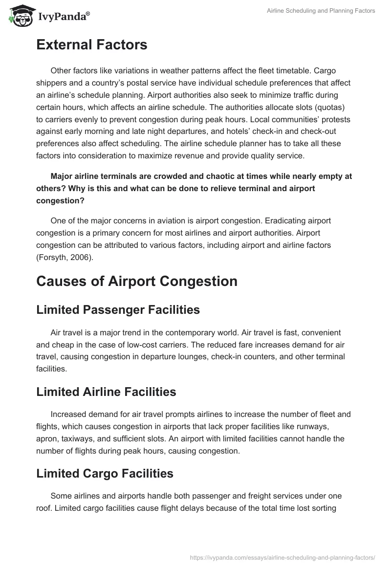 Airline Scheduling and Planning Factors. Page 2