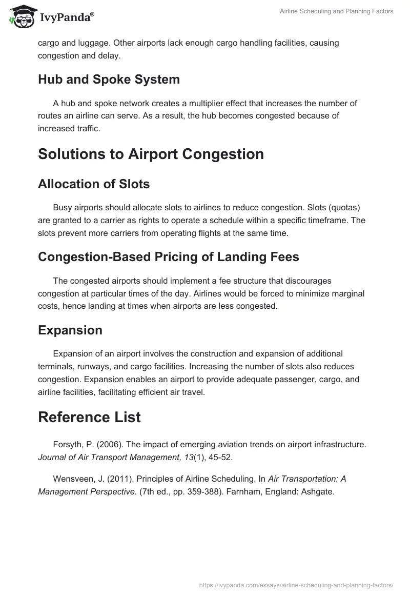 Airline Scheduling and Planning Factors. Page 3