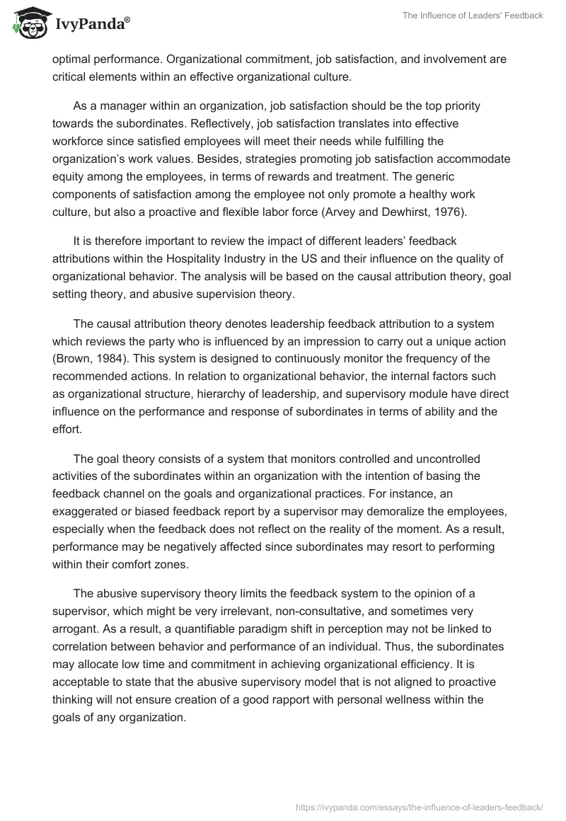 The Influence of Leaders' Feedback. Page 2