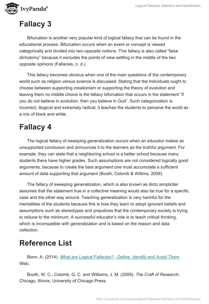 Logical Fallacies: Definition and Identification. Page 2