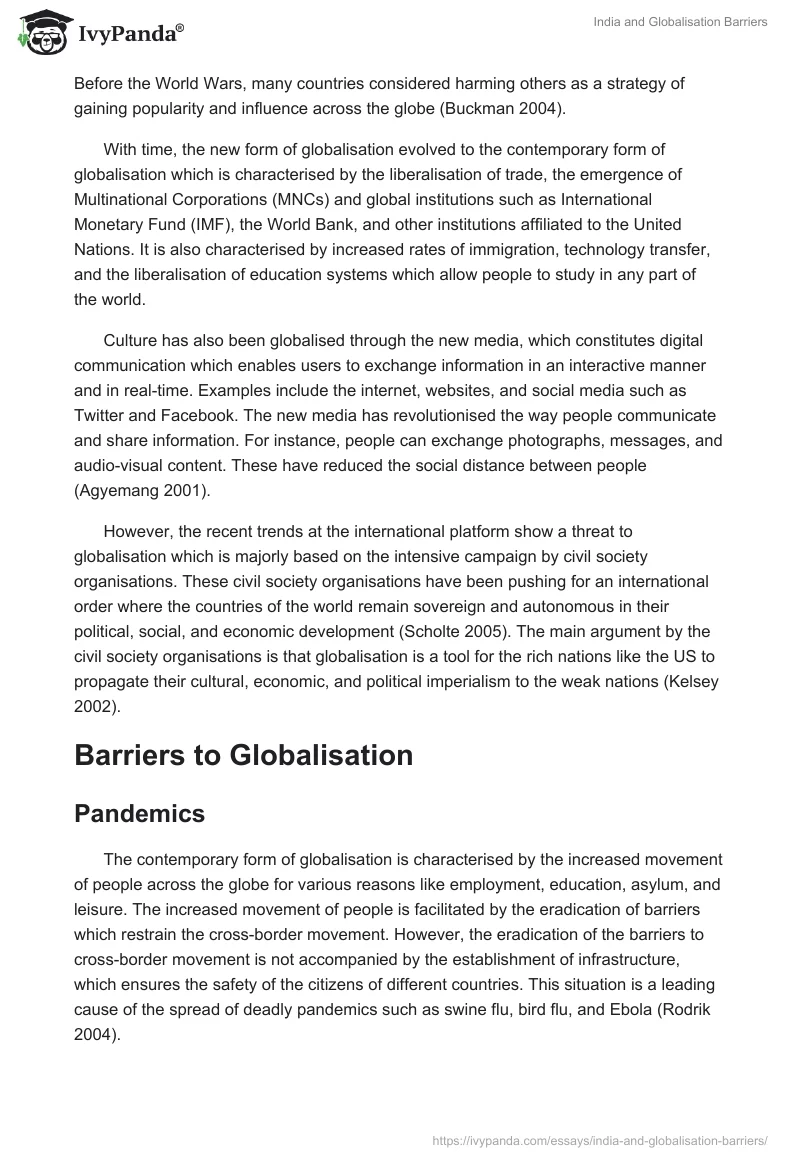 India and Globalisation Barriers. Page 3