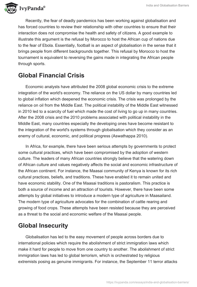 India and Globalisation Barriers. Page 4