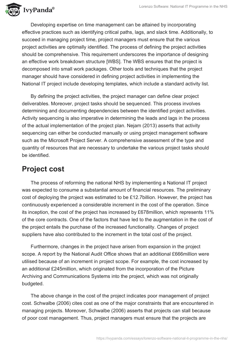 Lorenzo Software: National IT Programme in the NHS. Page 3