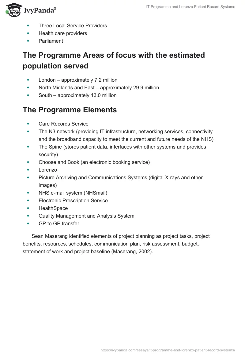 IT Programme and Lorenzo Patient Record Systems. Page 4