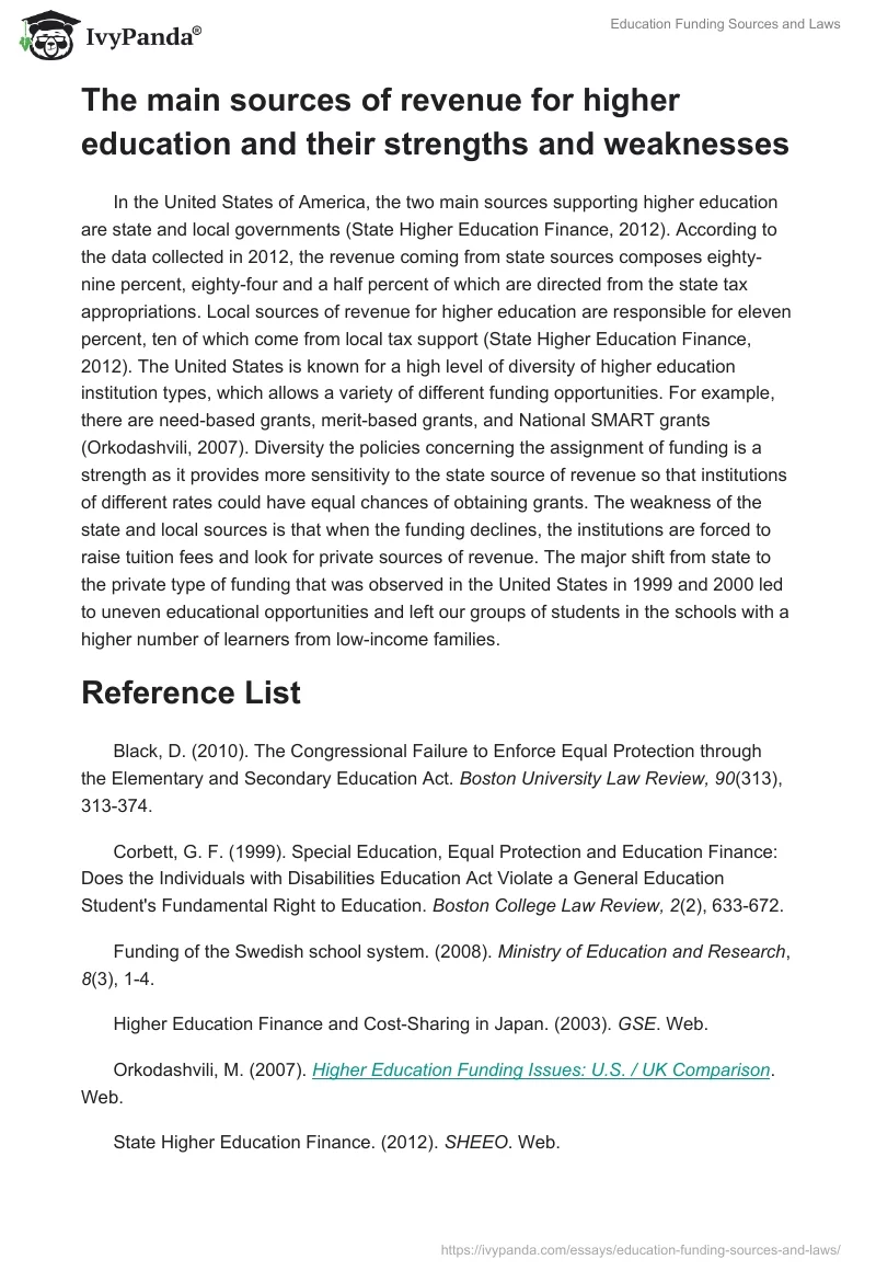 Education Funding Sources and Laws. Page 2