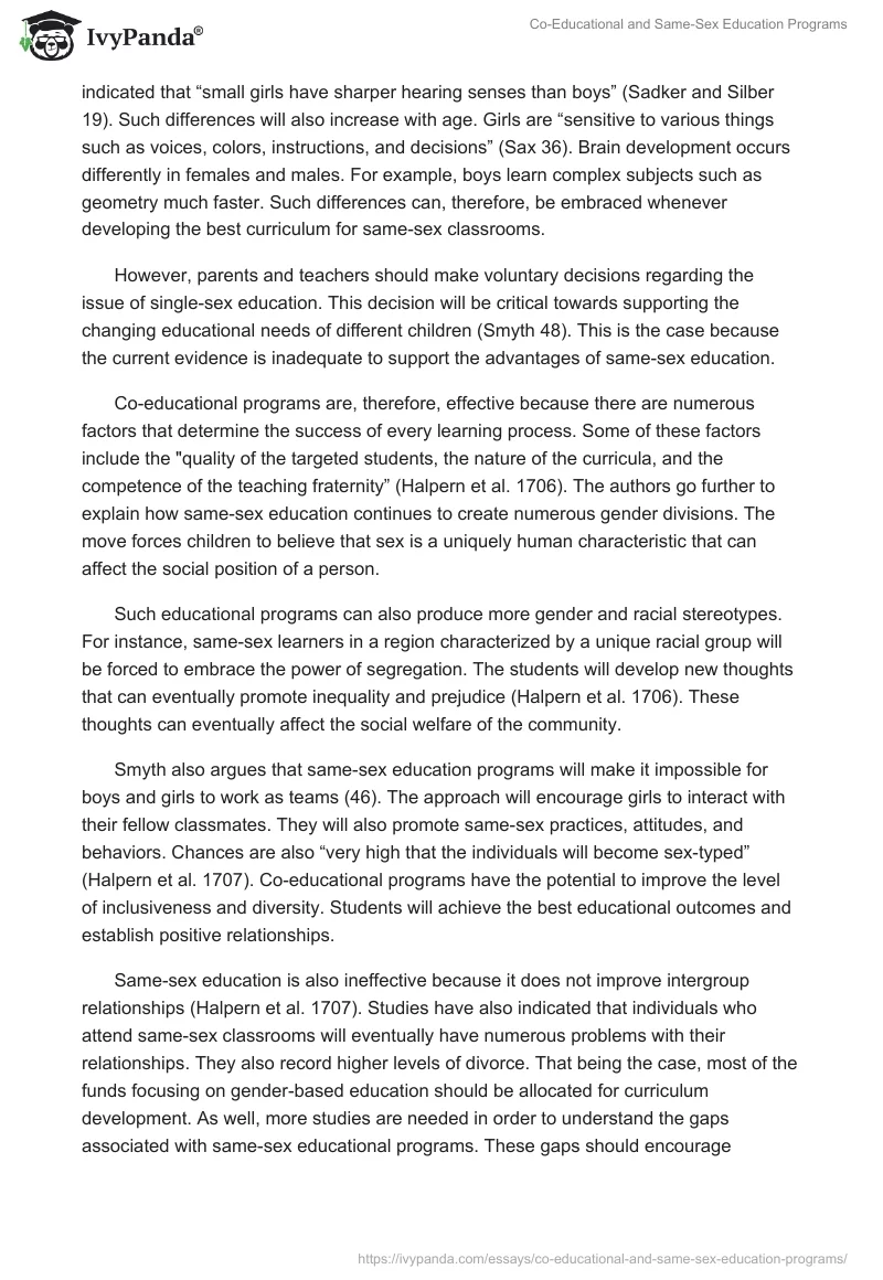 Co-Educational and Same-Sex Education Programs. Page 2