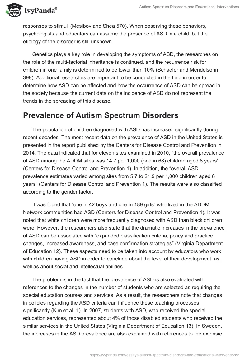 Autism Spectrum Disorders and Educational Interventions. Page 3
