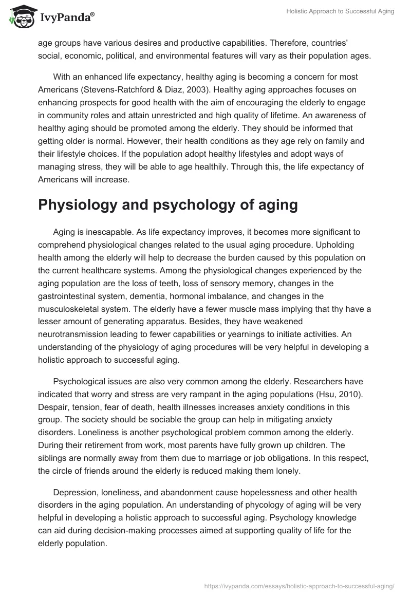 Holistic Approach to Successful Aging. Page 2