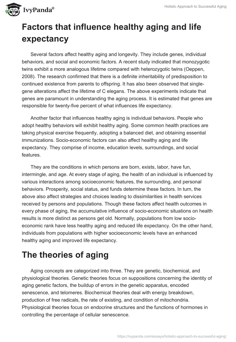 Holistic Approach to Successful Aging. Page 3