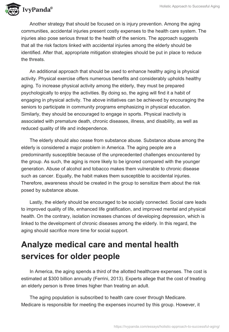 Holistic Approach to Successful Aging. Page 5