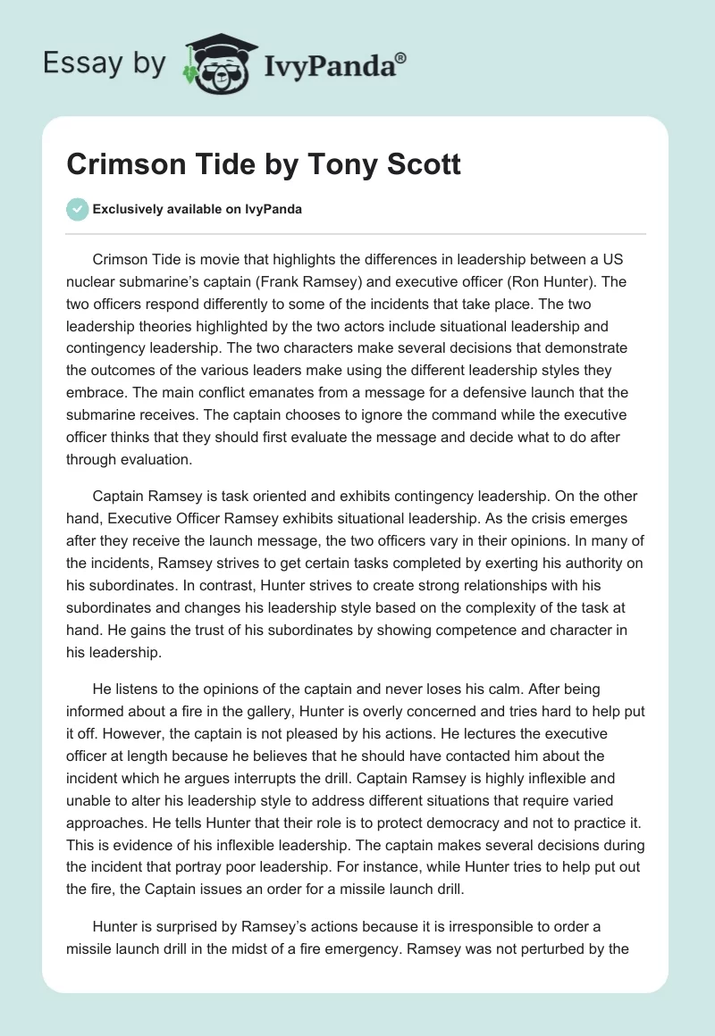 "Crimson Tide" by Tony Scott. Page 1