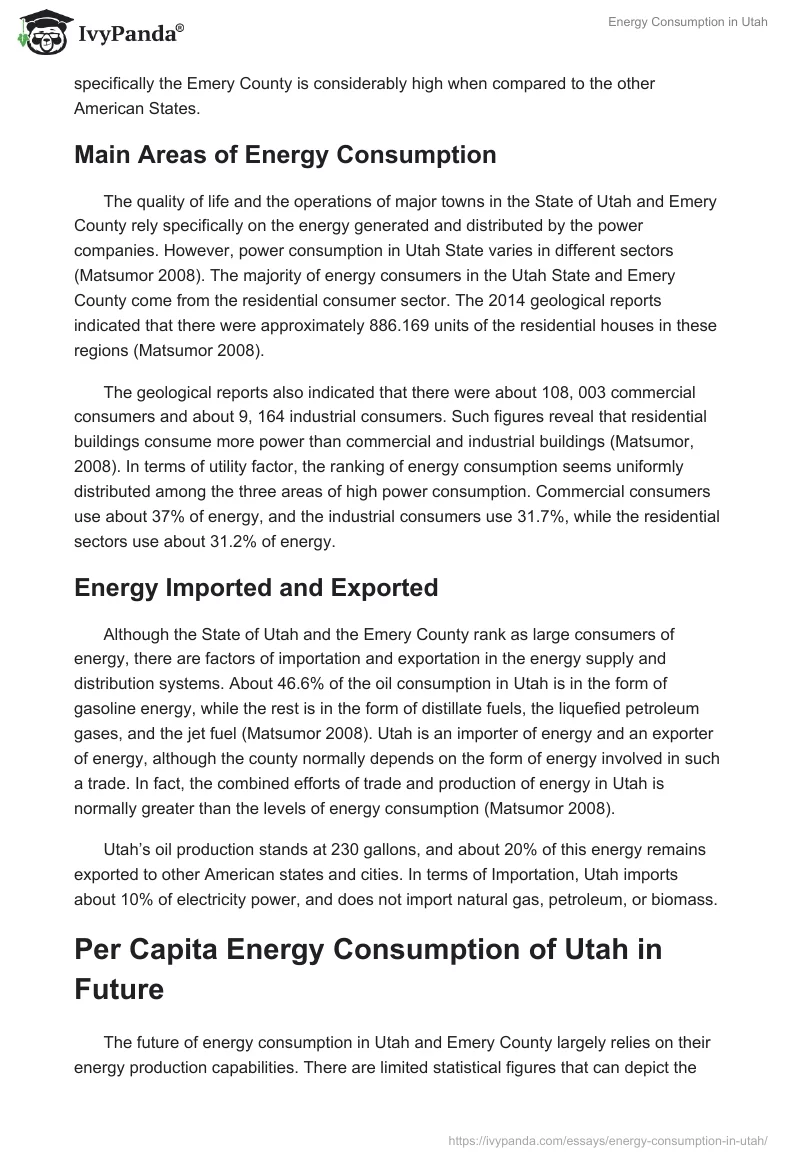 Energy Consumption in Utah. Page 2