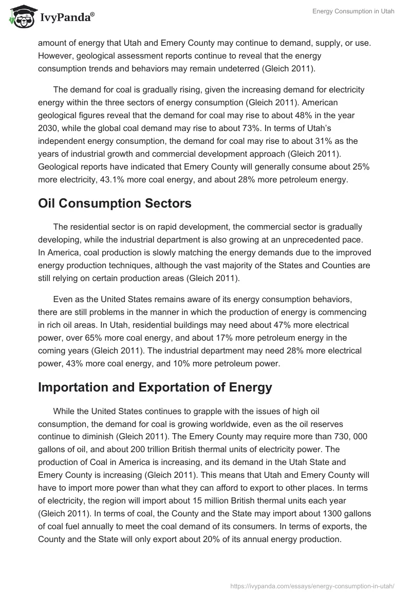 Energy Consumption in Utah. Page 3